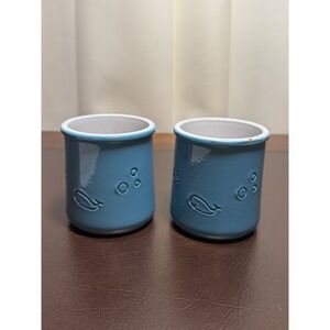 La Fermière Limited Edition Blue Whale Star Yogurt Pots Set of 2 Terracotta
